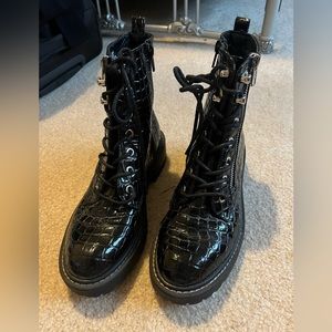 Topshop Croc Combat Boots